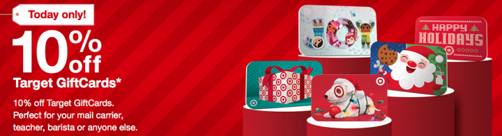 Today only (Dec 3) – 10% off Target Gift Cards