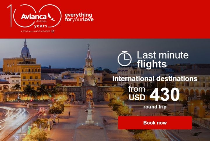 Avianca 100 Years Sale: US to Latin America from $378