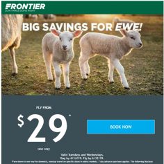 Frontier Flash is a Gas! $29 Fares One-Way, Including Orlando