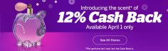 Today Only- 12% Cash Back at Ebates