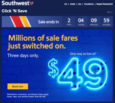 Southwest’s Huge Nation-wide Sale: $49+ One-Way Flights in Summer & Fall