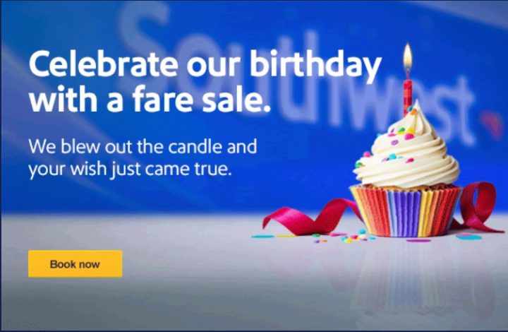 Southwest Birthday Sale: $49 Flights One-Way