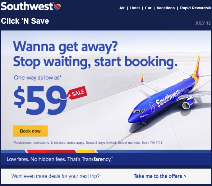 Southwest Fall Nationwide Sale: $49 Flights One-Way