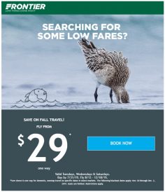 Frontier Fall Flash: $25 Fares