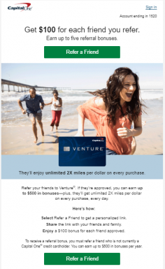 Earn $100 with Capital One Refer-a-Friend