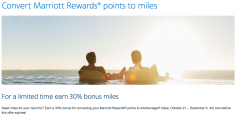 Get 30% more when converting Marriott points to AA miles