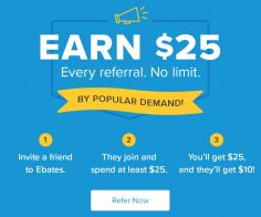 Get $25 from referring friends to Ebates