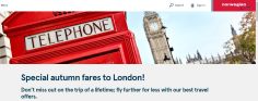 USA to London This Fall: $120+ One-Way During Norwegian Air Sale