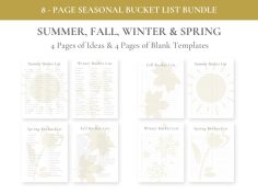 Seasonal Bucket List Printables: Summer, Fall, Winter & Spring