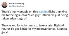 Delta First Class Passenger Takes Bump Then Is Downgraded to Economy