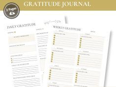 Printable Daily & Weekly Gratitude Journal Worksheet