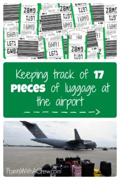 Keeping track of 17 pieces of luggage at the airport